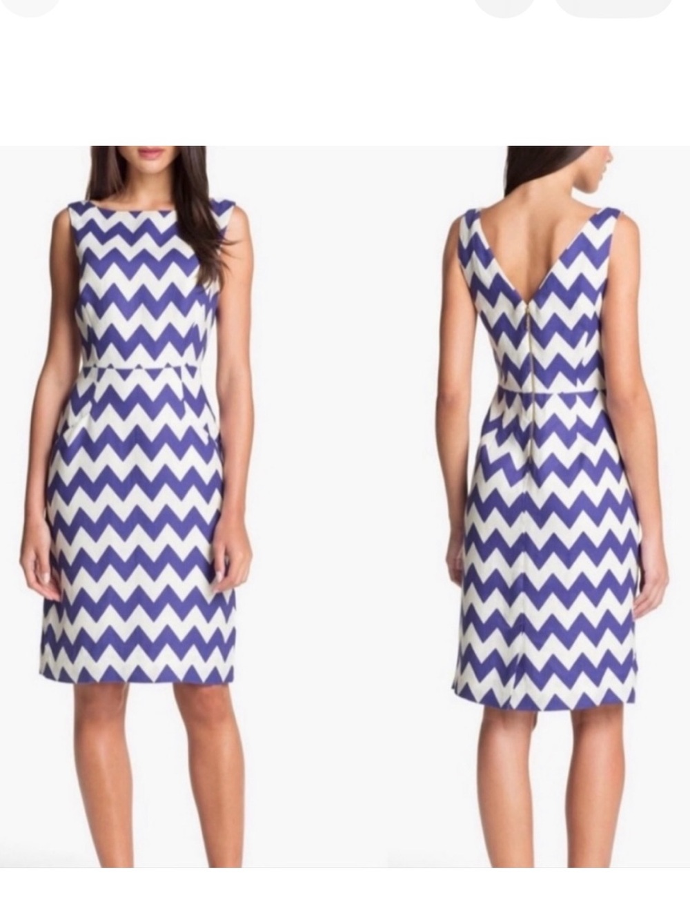 Kate Spade Brent Navy Chevron Dress size 2